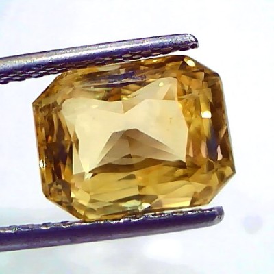 6.56 Ct IGI Certified Unheated Untreated Natural Ceylon Yellow Sapphire AAA