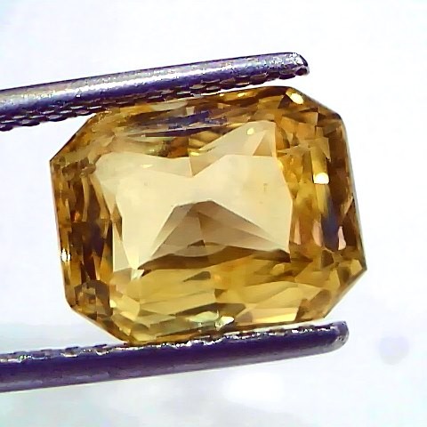 6.56 Ct IGI Certified Unheated Untreated Natural Ceylon Yellow Sapphire AAA