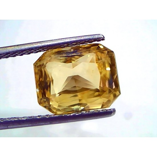 6.56 Ct IGI Certified Unheated Untreated Natural Ceylon Yellow Sapphire AAA