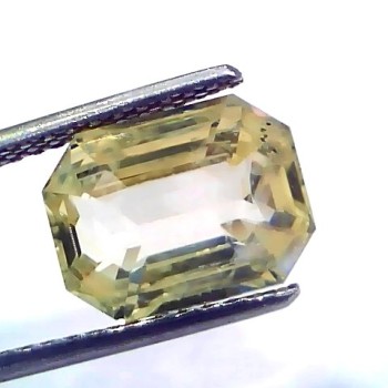 6.62 Ct IGI Certified Unheated Untreated Natural Ceylon Yellow Sapphire AA