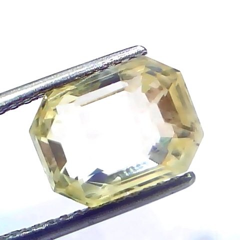 6.62 Ct IGI Certified Unheated Untreated Natural Ceylon Yellow Sapphire AA