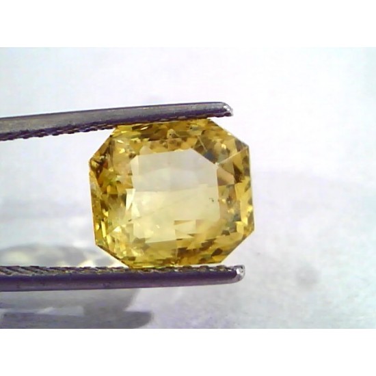 6.77 Ct IGI Certified Unheated Untreated Natural Ceylon Yellow Sapphire
