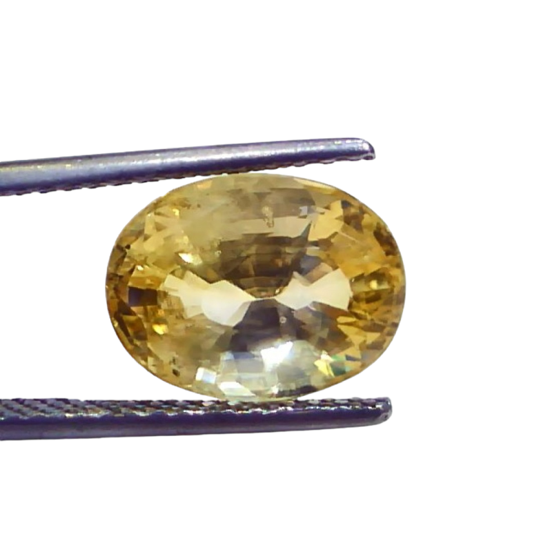 7.13 Ct IGI Certified Unheated Untreated Natural Ceylon Yellow Sapphire AAA