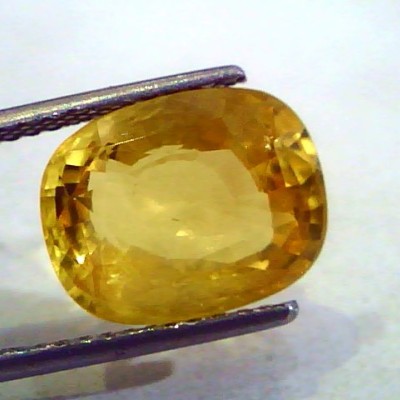 8.04 Ct IGI Certified Unheated Natural Ceylon Yellow Sapphire AAAAA