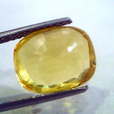 8.04 Ct IGI Certified Unheated Natural Ceylon Yellow Sapphire AAAAA