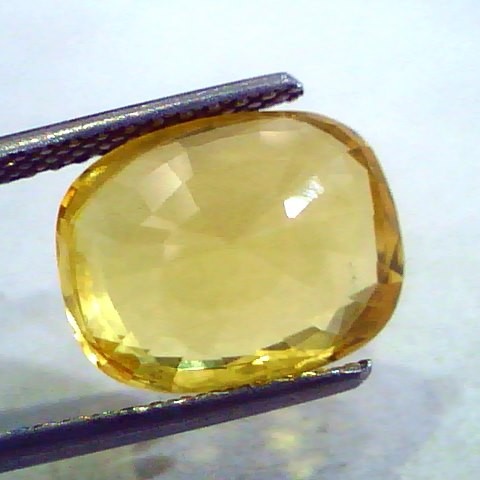 8.04 Ct IGI Certified Unheated Natural Ceylon Yellow Sapphire AAAAA