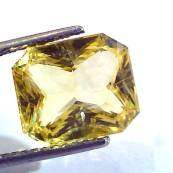 9.15 Ct Unheated Untreated Radiant Cut Natural Ceylon Yellow Sapphire