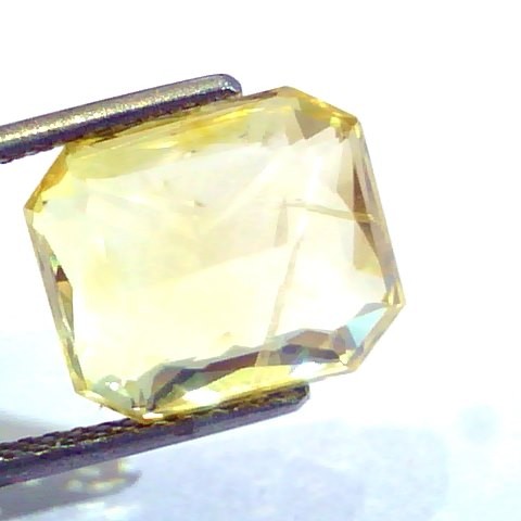 9.15 Ct Unheated Untreated Radiant Cut Natural Ceylon Yellow Sapphire
