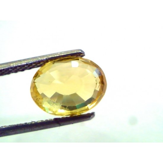 3.57 Ct Unheated Untreated Natural Ceylon Yellow Sapphire AAA